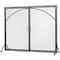 39" Black Metal Minimalistic Single Panel Fireplace Screen